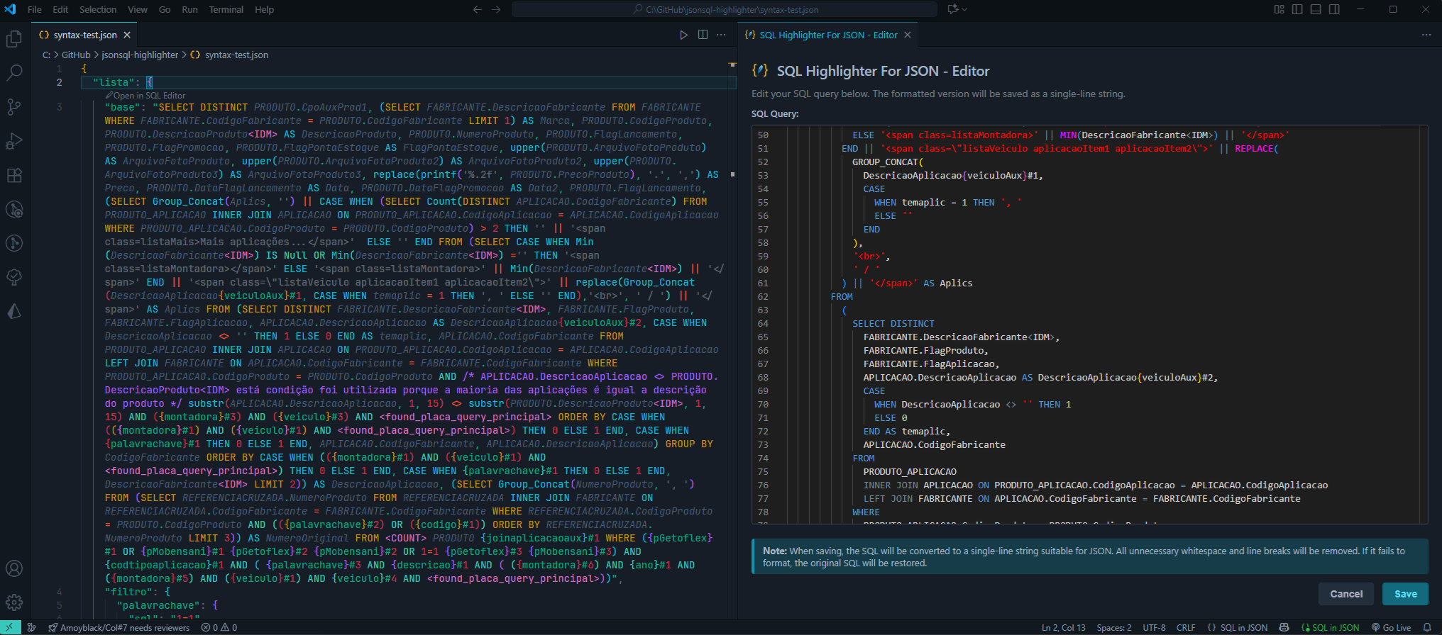 SQL Editor with full SQL support